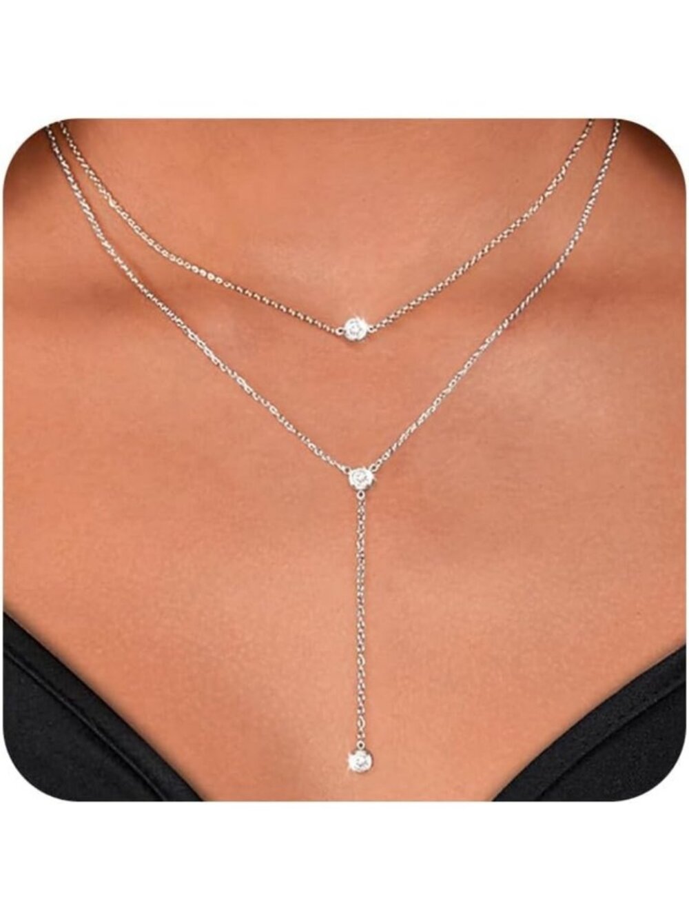 Trendy Gold Lariat Y Necklace for Women | Dainty 14k Plated Layered Jewelry